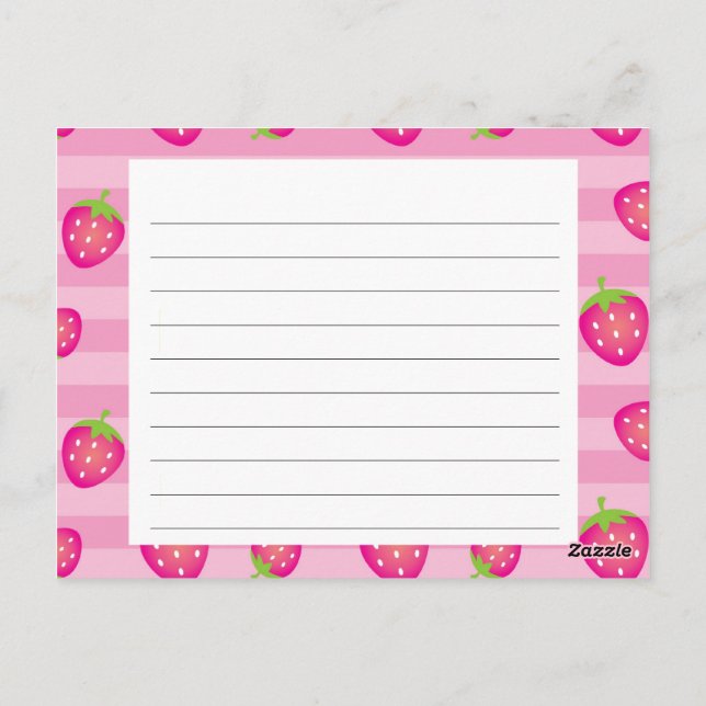 Pink Strawberry Recipe Card (Back)