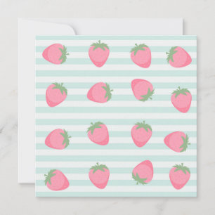 Pink Strawberry Stripes Card