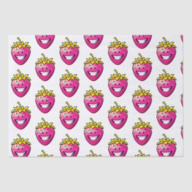 Pink Strawberry  Tissue Paper (Front)