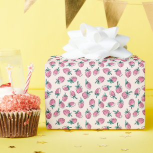 pink strawberry wrapping paper