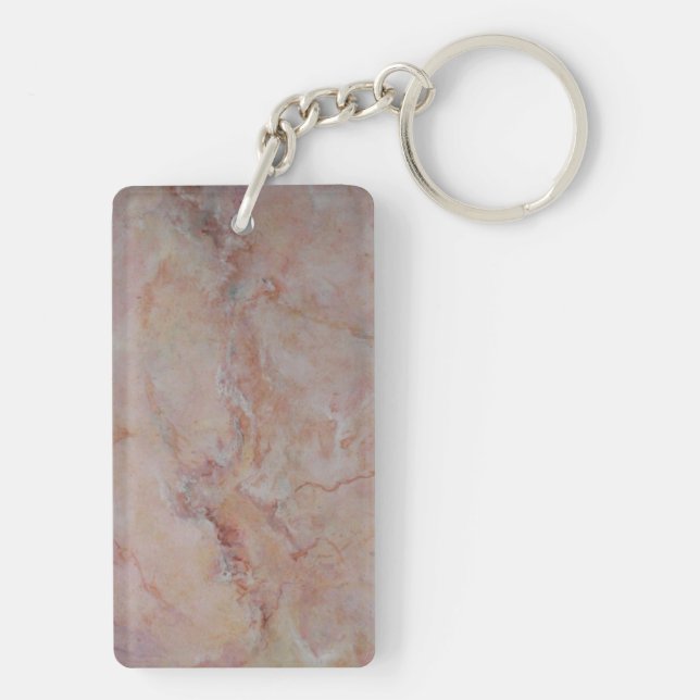 Pink striated marble stone finish keychain (Back)