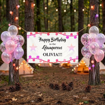 Pink String of Lights Glamporous Happy Birthday