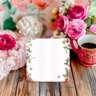Pink stripe and Red Floral  Post-it Notes