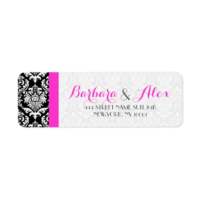 Pink Stripe Black And White Damasks 2 (Front)