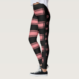 Pink Stripe Black Leggings