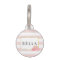 Pink Stripe & Blush Peony Personalized Pet Tag