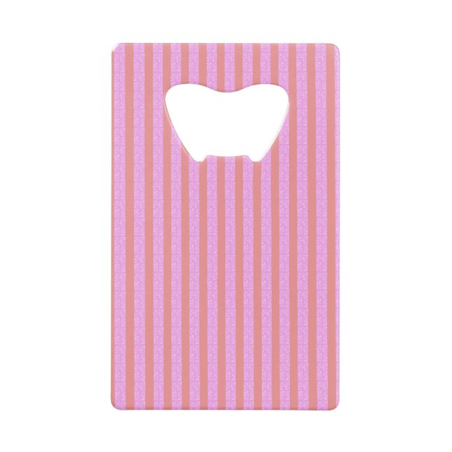 Pink Stripe Bottle Opener Credit Card Bottle Opener (Front)
