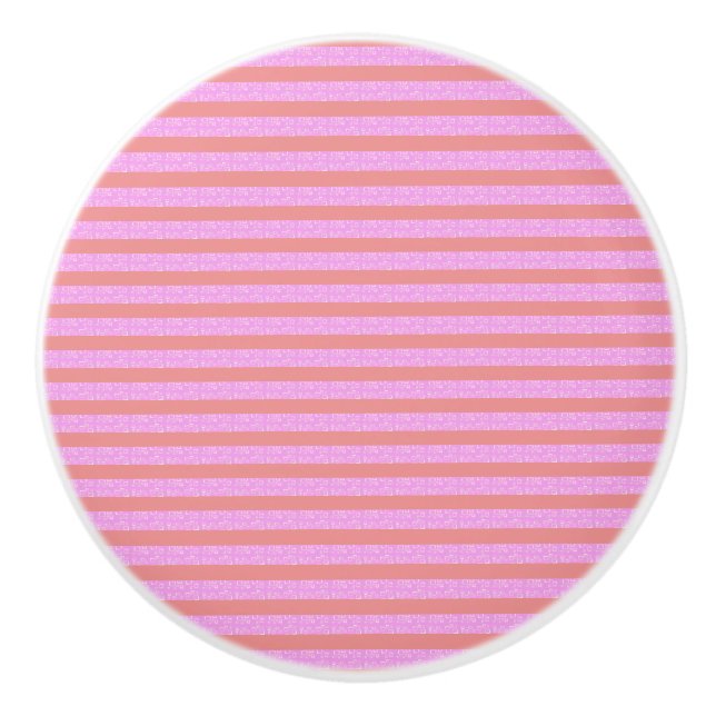 Pink Stripe Ceramic Pull (Front)