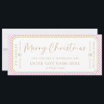 Pink Stripe Christmas Gift Voucher Card<br><div class="desc">This Christmas gift voucher design features a stripe design. The "Merry Christmas" heading is an image that cannot be edited. All of the other text is fully editable. For more advanced customization of this design,  simply select the "Customize It" button above.</div>