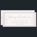 Pink Stripe Christmas Gift Voucher Card<br><div class="desc">This Christmas gift voucher design features a stripe design. The "Merry Christmas" heading is an image that cannot be edited. All of the other text is fully editable. For more advanced customization of this design, simply select the "Customize It" button above.</div>