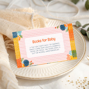 Pink Stripe Floral Baby in Bloom Books for Baby Enclosure Card