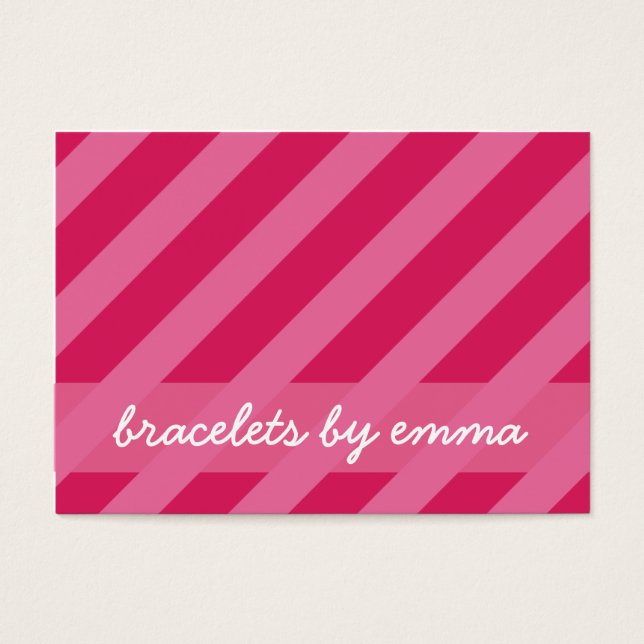"Pink Stripe" Friendship Bracelet Card (Front)