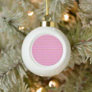Pink Stripe Geometric Christmas Ornament