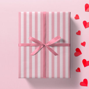 Pink Stripe Girly Striped Preppy Girl Minimalist Wrapping Paper