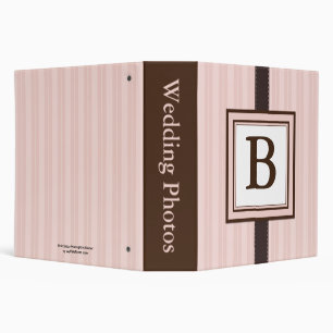 Pink Stripe Monogram Binder