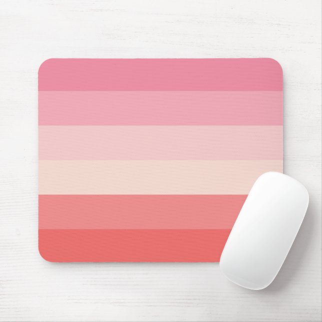 Pink Stripe Mouse Pad (With Mouse)