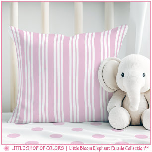 Pink Stripe Nursery Throw Pillow