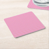Pink Stripe Paper Coaster