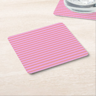 Pink Stripe Paper Coaster