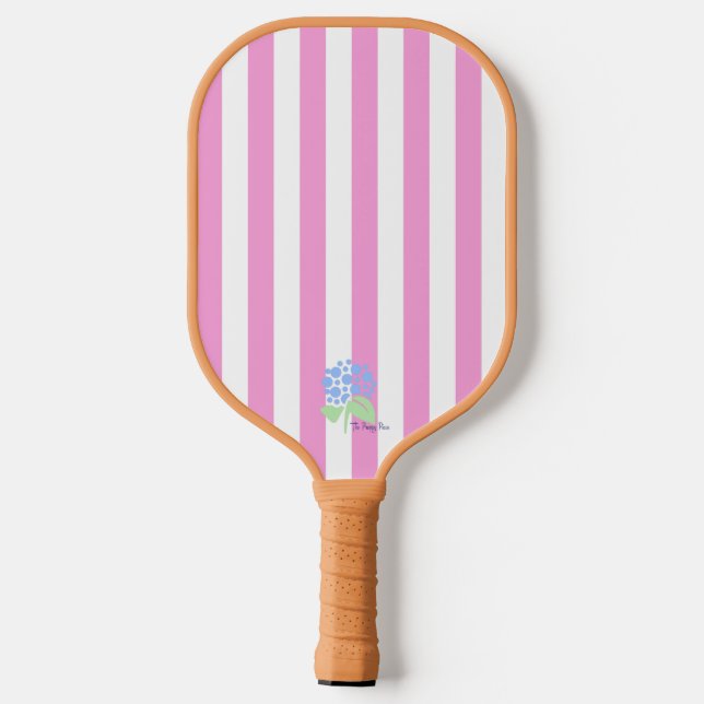 Pink Stripe Pickleball Paddle-The Preppy Piece Pickleball Paddle (Back)