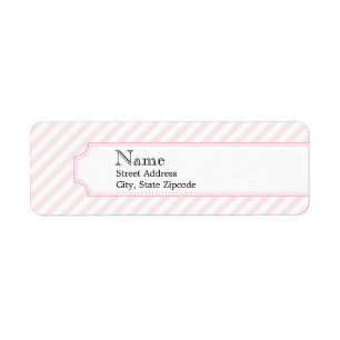Pink Stripe Return Address Label