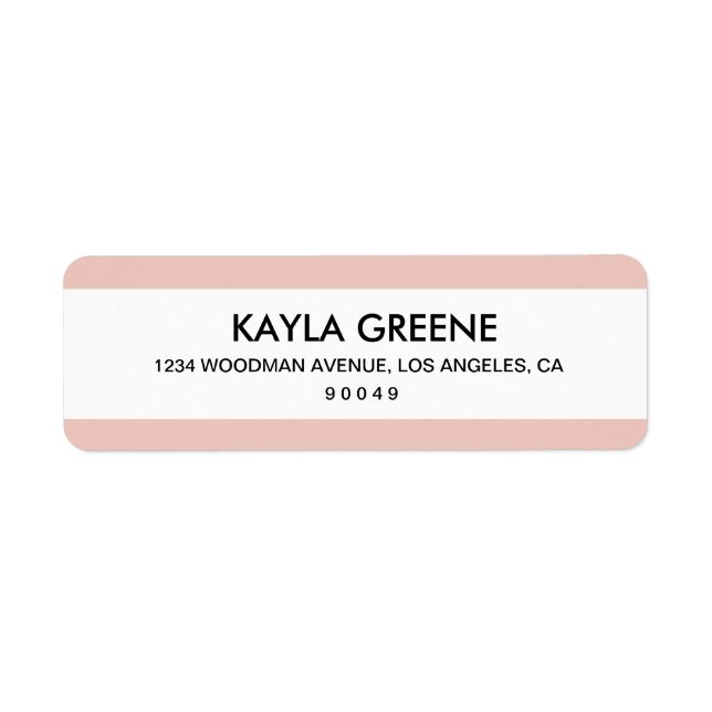 Pink Stripe Return Address Labels (Front)