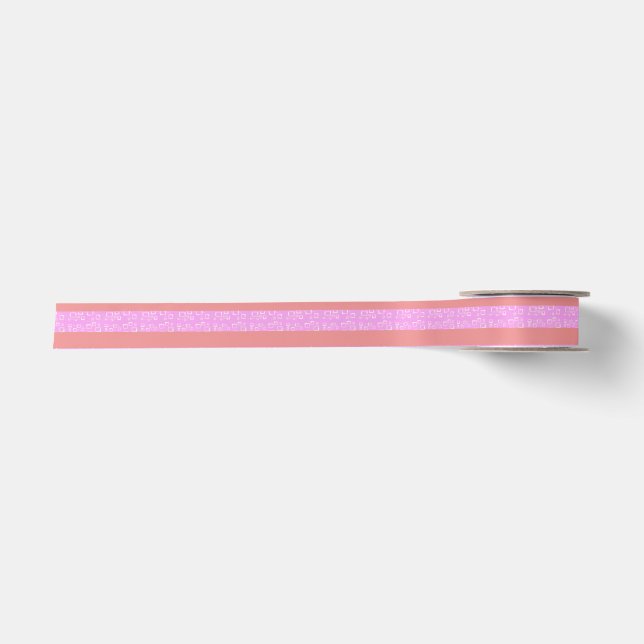 Pink Stripe Ribbon Satin Ribbon (Front)