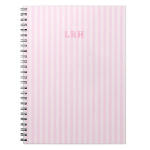 Pink Stripe Vintage Design 3 Initials Monogram