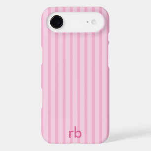 Pink Stripe Vintage Design Name Initials Stylish