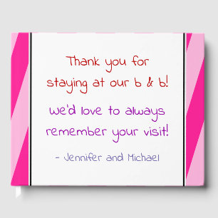 Pink Striped B-&-B Visitor Book