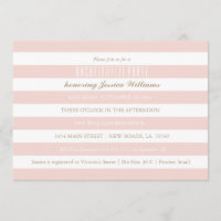 Pink Striped Bachelorette Party Invitations
