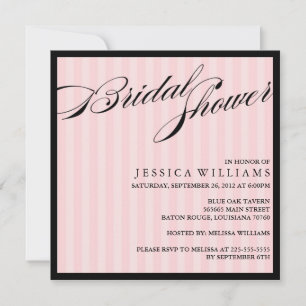 Pink Striped Bridal Shower Invitation