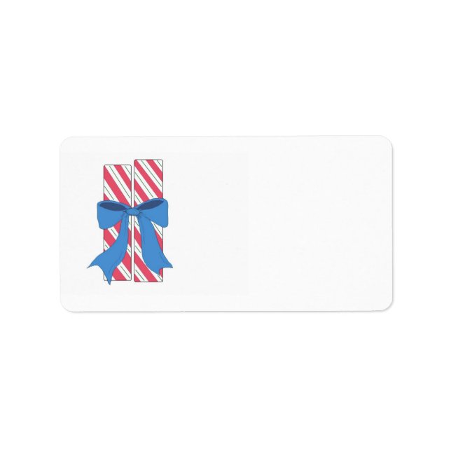 Pink Striped Candy Sticks Label (Front)