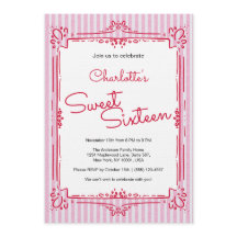 Pink Striped Glam Princess Sweet 16 Party 