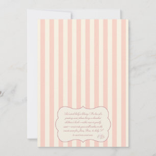 Pink Striped Golden Retriever Baby Shower Invitation
