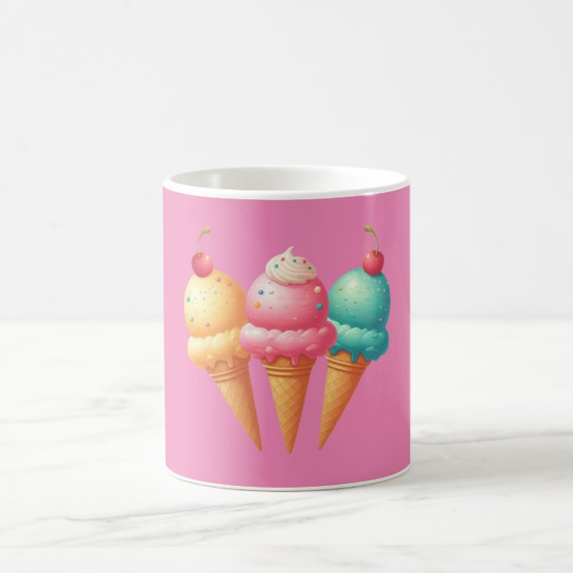 Pink striped Ice cream Coffee Mug (Center)