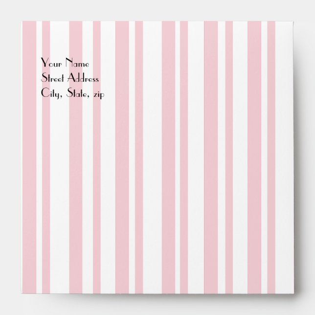 Pink Striped Invitation Envelope (Front)