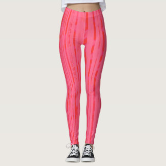 Pink Striped  Leggings