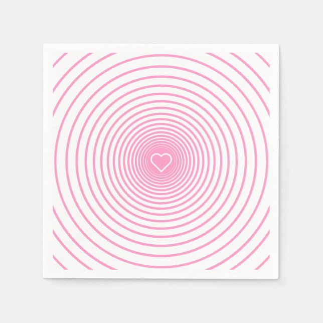 Pink Striped Napkins with Heart (Front)