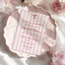 Pink Striped Preppy Bridal Shower