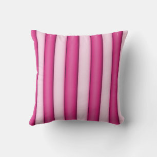 Pink Striped Preppy Coquette Girly Throw Pillow