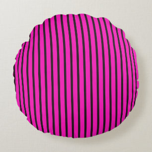 Pink Striped texture Round Pillow