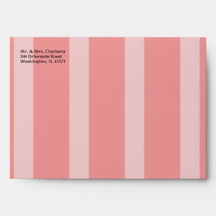 Pink Striped Wedding Invitation Envelope