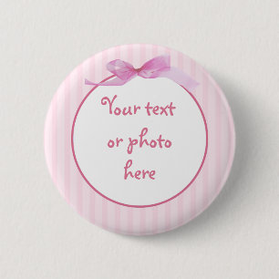 Pink Stripes 2 Inch Round Button