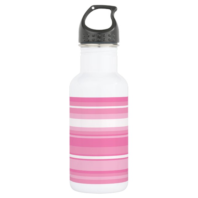 Pink stripes 532 ml water bottle (Front)