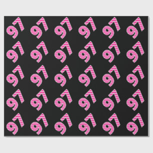 Pink Stripes 97 Event # (Birthday, Anniversary) Wrapping Paper