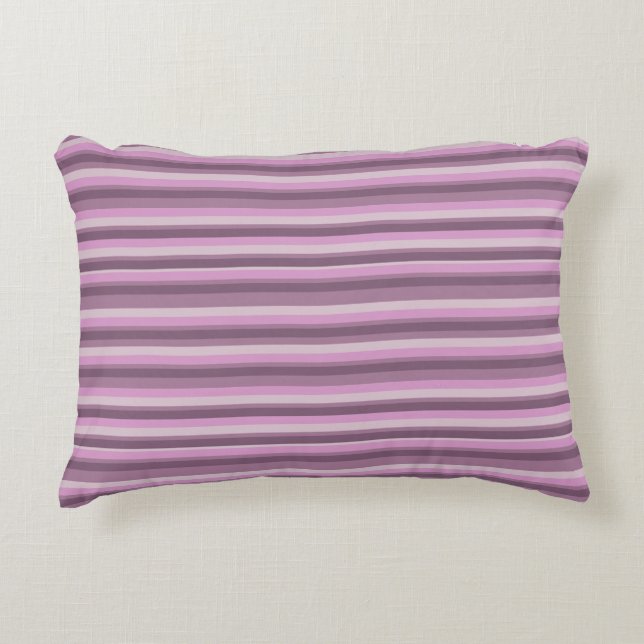 Pink stripes accent pillow (Front)