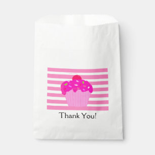 Pink Stripes and Cupcake Favour Bag