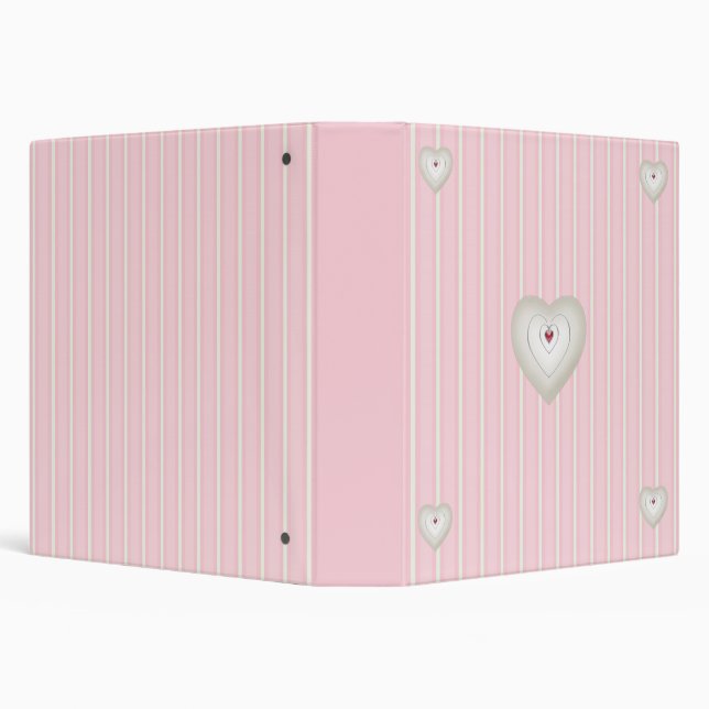 Pink Stripes and Hearts 1,5 pouces Classeur (Arrière-plan)