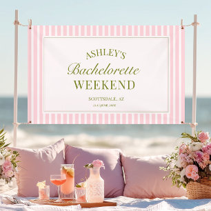 Pink Stripes Bachelorette Party Banner